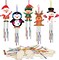 10 Pack Christmas Wind Chime Kit for Kids Make You Own Christmas Wind Chimes DIY Coloring Wooden Craft for Christmas Hanging Ornaments Christmas Party Decoration